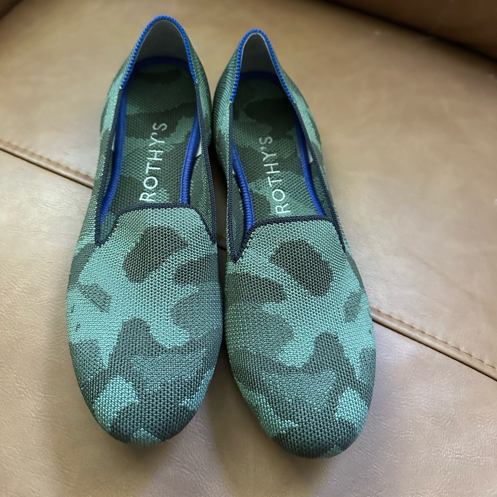 Rothy's Green Camouflage Loafers